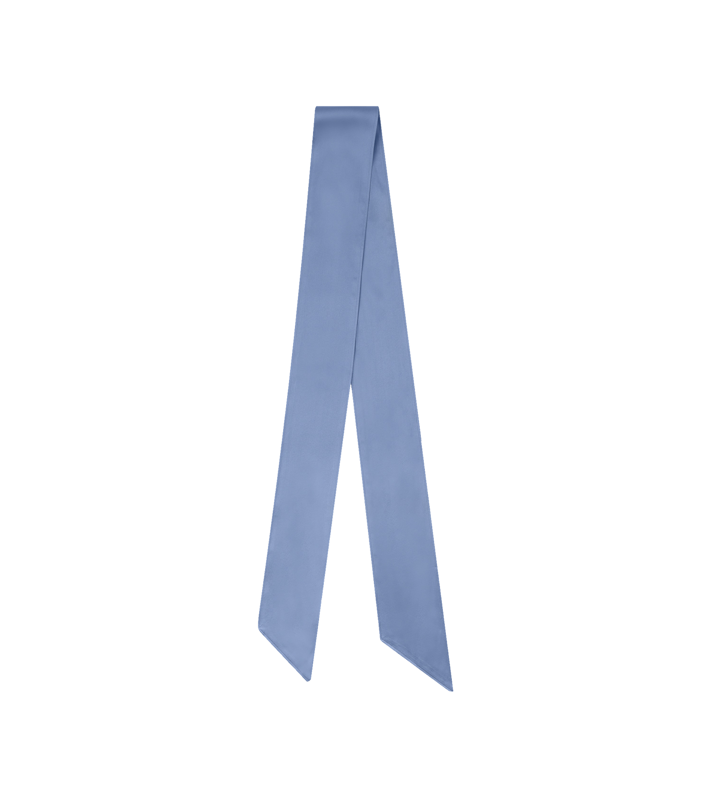 Silk Scarf for women in colour pewter sky, a rich blue, laid flat